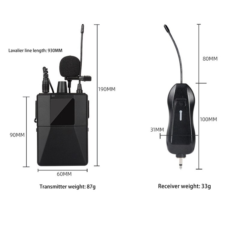 Wireless Lavalier Microphone System UHF Noise Reduction Fidelity Anti-Interference For Outdoor Interview Live