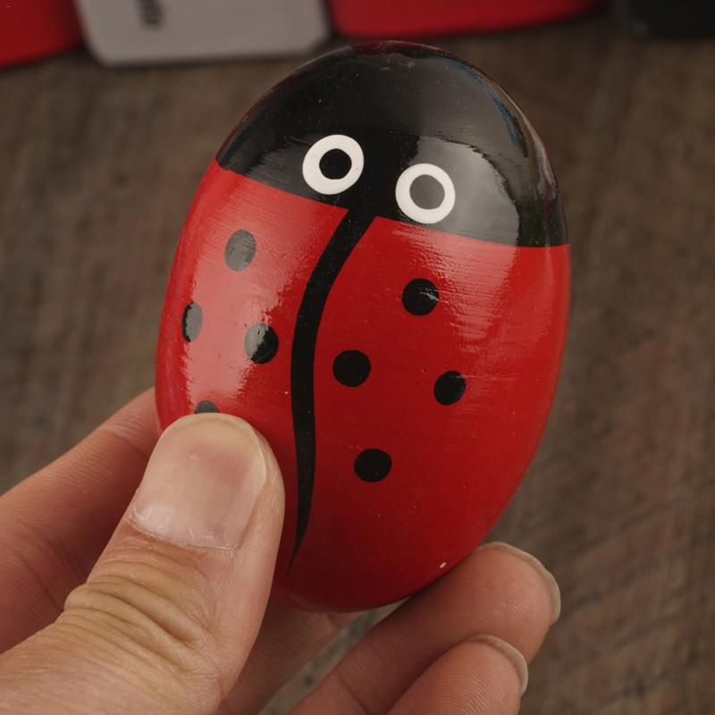 6 uds. Musical de percusión de madera de huevo, agitador de huevos de Maracas de Pascua-vibrador, juguetes para niños, instrumento Musical