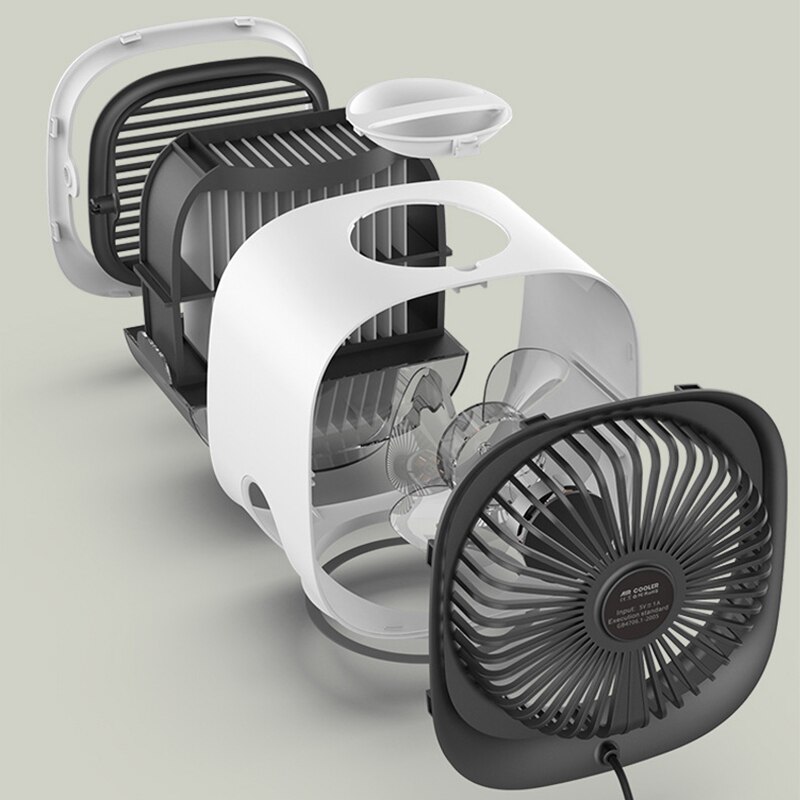 Novedad de , mini ventilador de refrigeración Anion para aire acondicionado, humidificación y refrigeración, luz nocturna, Enfriador de escritorio USB