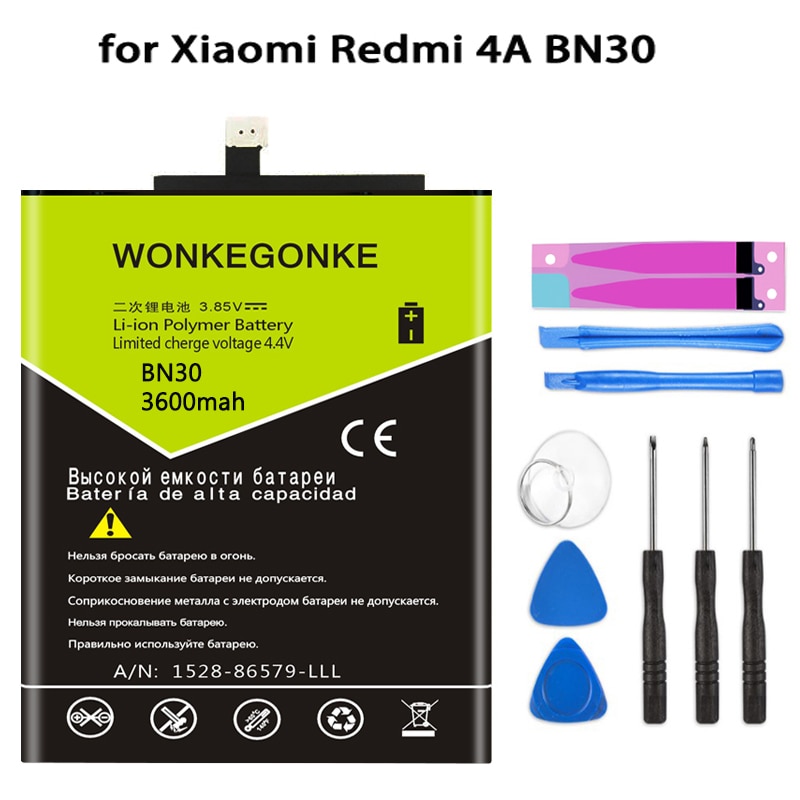 Batería WONKEGONKE BN30 para Xiaomi Redmi 4A Bateria