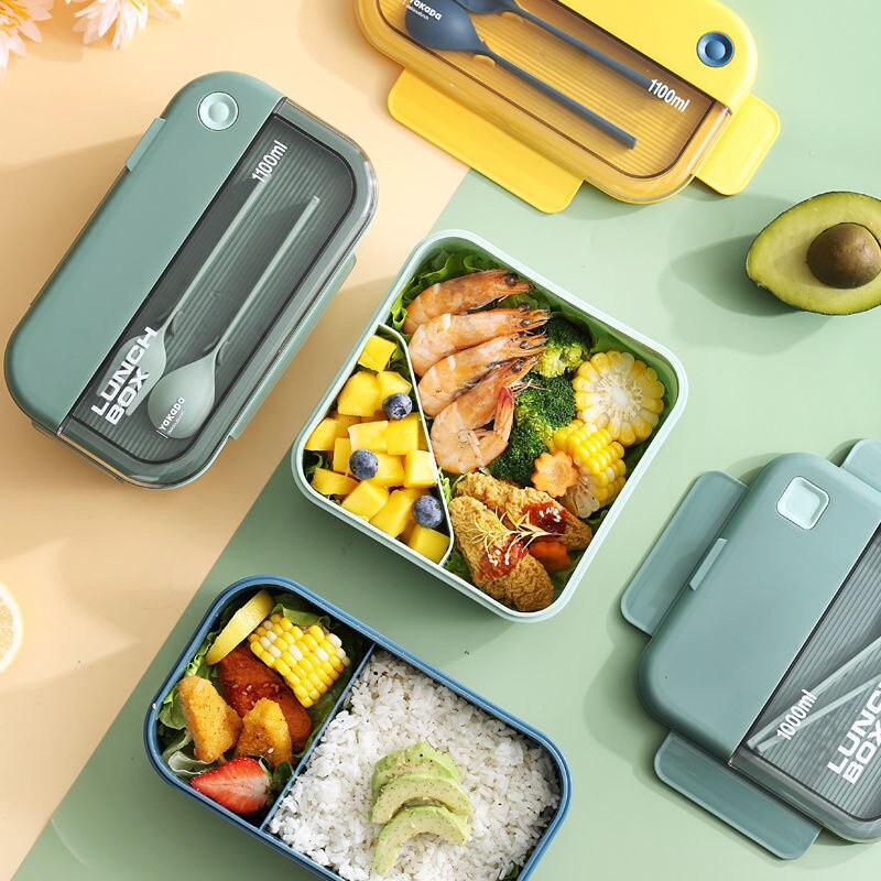 Portable Kids Bento Box Sealed Bento Lunch Box For Kids Complete Kit Kid Food Container Microwave Heating Food Storage Container
