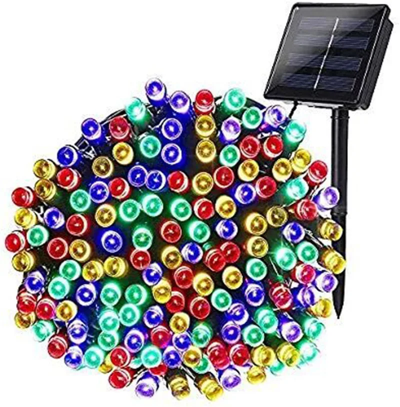 30 Led chaîne solaire lumière fée jardin étanche lampe extérieure 6V guirlande pour fête de décoration de la maison: blanc chaud / 350W