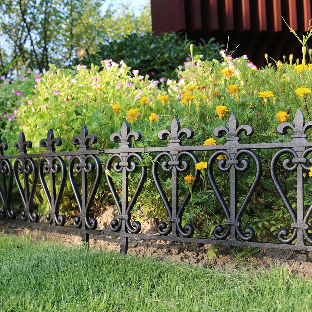 Flowerbed Fence Decorative Cast Border Fencing Plastic Fence Garden Yard Courtyard Supplies Flowerbed Fence Decoration 3PCS