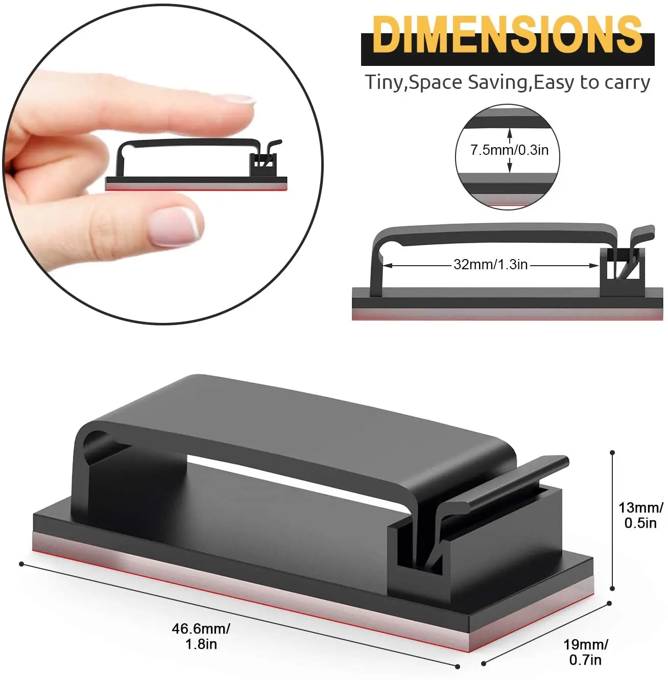 Klipsy robić kabli samoprzylepne zarządzanie przewodami czarne uchwyty robić przewodów organizer zacisk samoprzylepne akcesoria robić kabli samochodowych