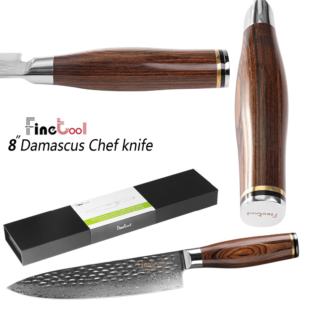 Keukenmessen 8 Inch Professionele Japanse Chef Messen Damascus High Carbon Roestvrij Staal Micarta Handvat Vlees Santokumes