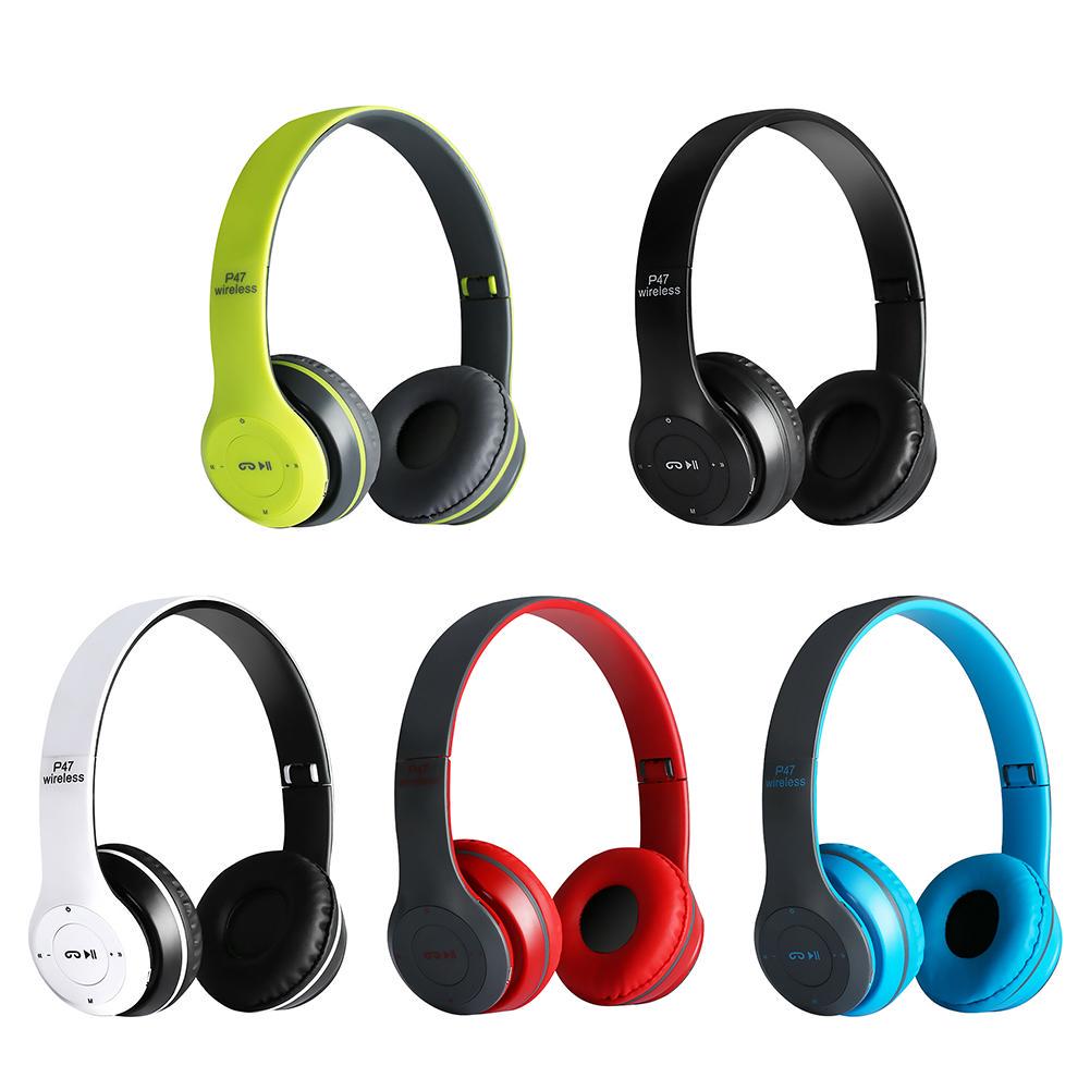 Auriculares P47, por encima de la oreja, Bluetooth 5,0, Rojo