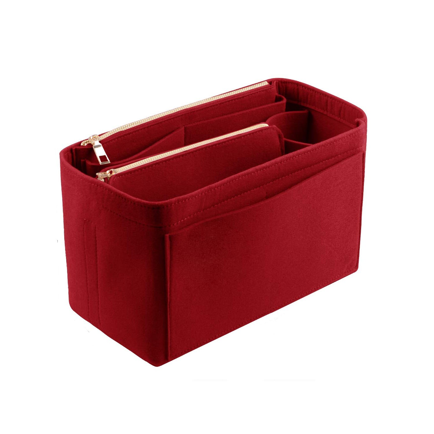 Purse Organizer Insert, Premium Vilt Bag Organizer voor Handtas handtas Tassen/Cosmetische Toilettas opbergtas: 29X18X15 cm / Red