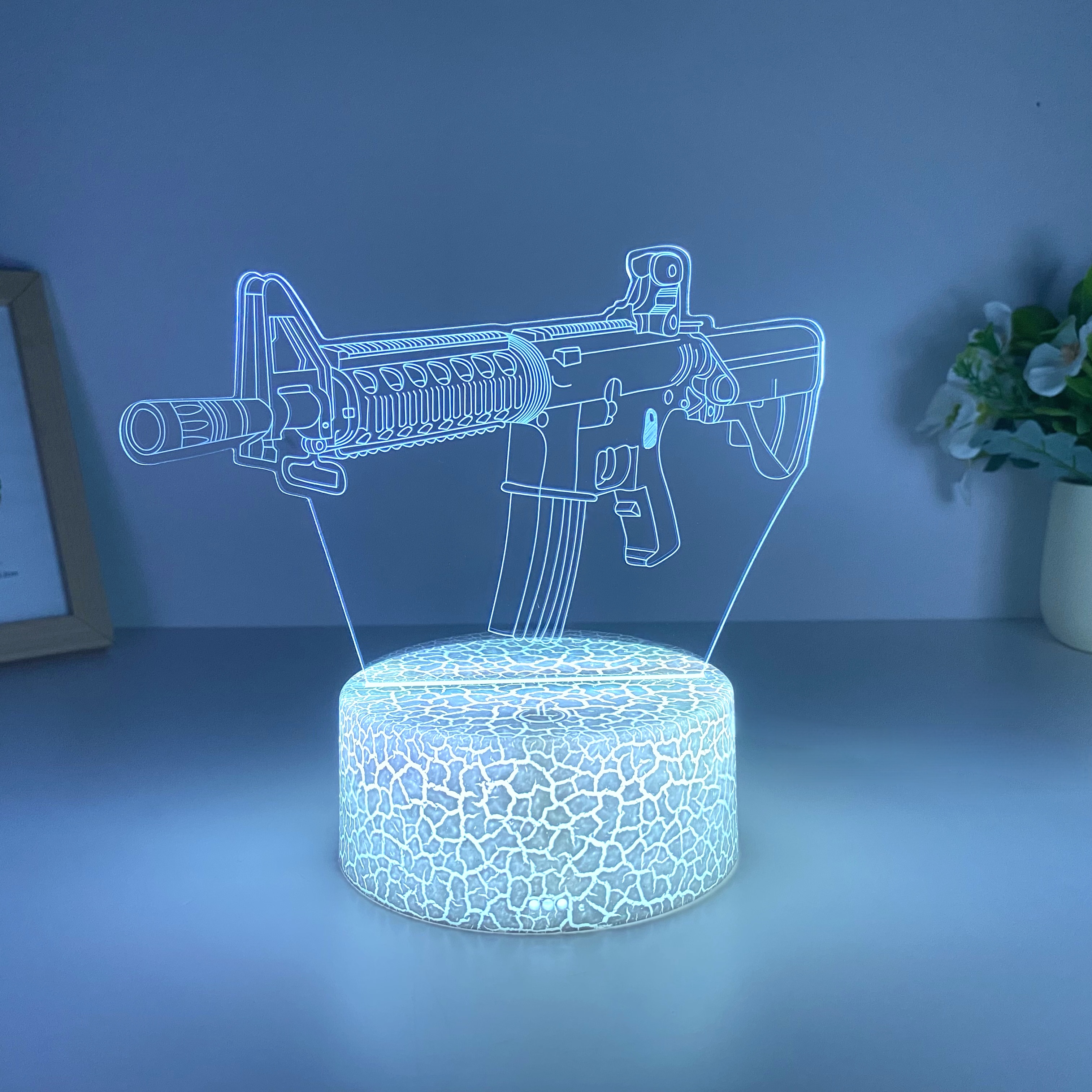 1 Stück Maschinenpistole Modellierung Nachtlicht, USB-Atmosphäbetreffend Tischleuchte, Weihnachtsgeschenk Tischleuchte für Freunde.