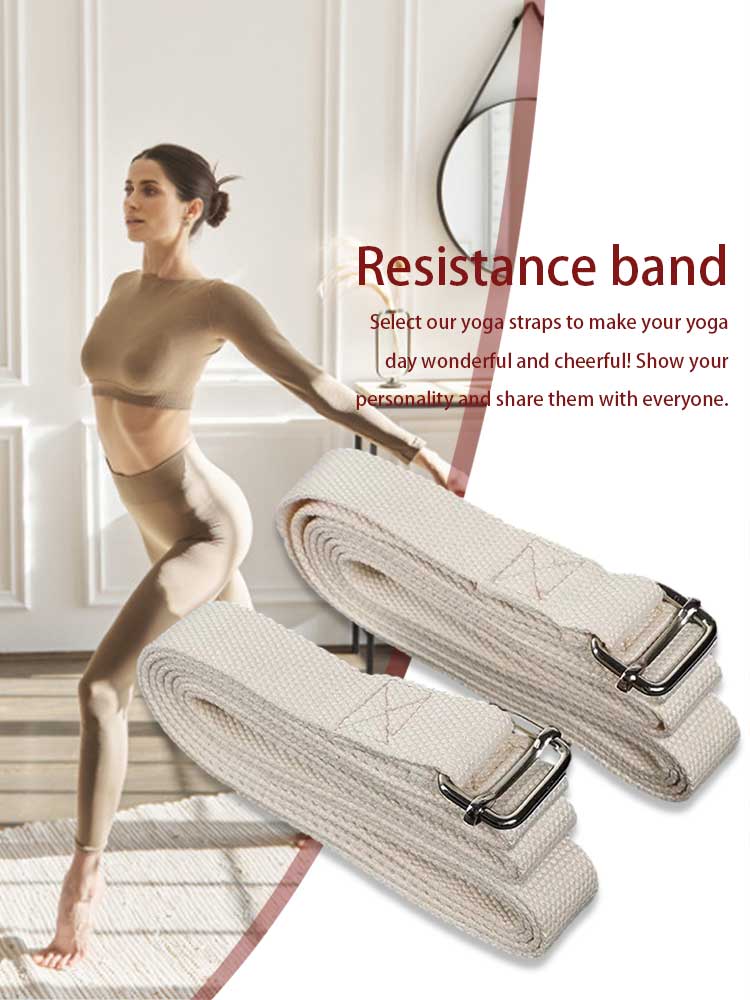 Ceinture de Yoga en coton pur Durable, 1.83m x 2.5cm, bande élastique à boucle réglable pour les épaules ouvertes, bande de résistance extensible
