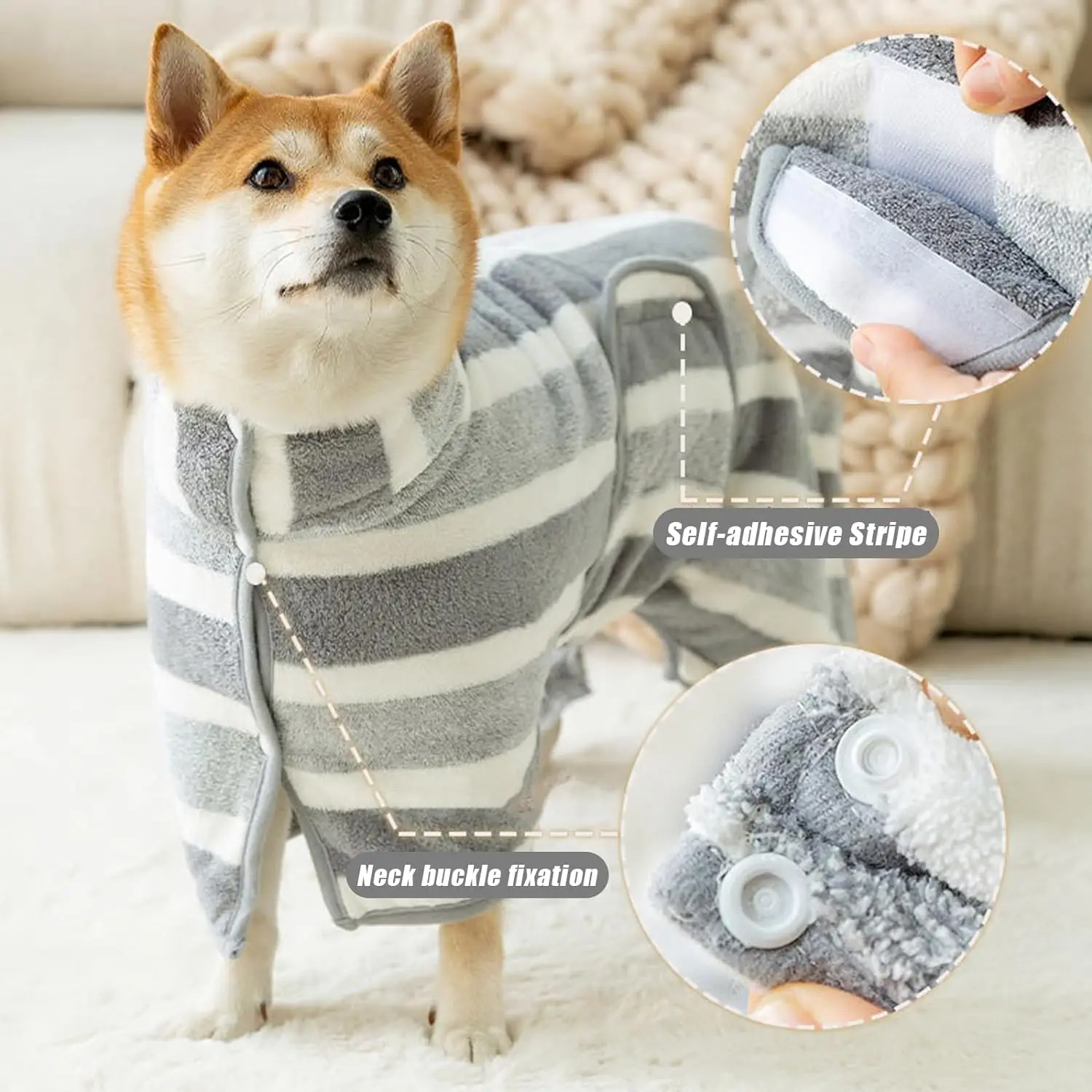Dog Bathrobe Absorbent Pet Quick Drying Bath Towel Dog Bath Towel Large Small Dogs Clean Absorbent Bathrobe Full Body Wrap Cat