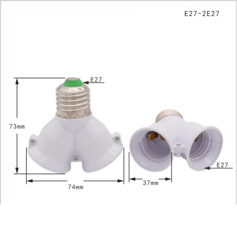 Schroef E27 LED Base Light Lamp Socket E27 naar 2-E27 Splitter Adapter lamphouder E27 Socket Lamphouder