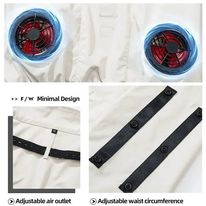 Coole jas Heren warm weer Werkventilatorjas USB-koeling Airconditioning Kleding Dameslichaamskoeling Viskleding Vest