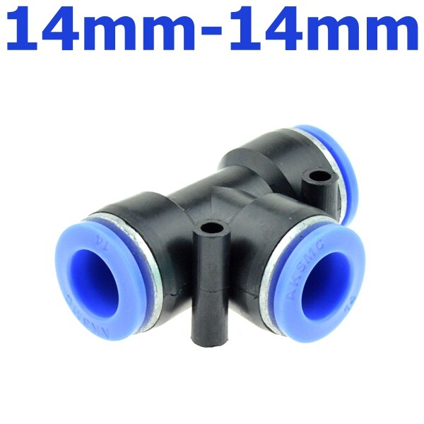 3 weg T förmigen T Pneumatische 10mm 8mm 12mm 6mm 4mm 16mm OD Schlauch rohr drücken in Luft Gas passend zu schnell Beschläge Stecker Adapter: 14mm-14mm