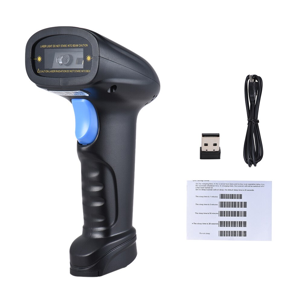 Aibecy Handheld 2.4G Wireless 1D/2D/QR Barcode Scanner Bar Code Reader with USB Receiver 2100 Code Storage Capacity for POS shop