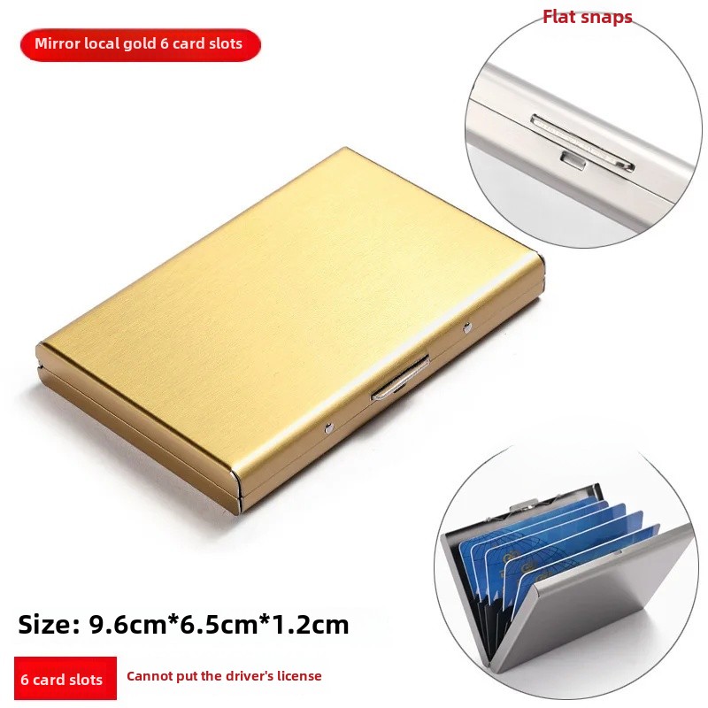 Of The Season Anti-Magnetic Stainless Steel Metal Wallet Unisex High Security Simple Luxury Card Holder Men: Blue