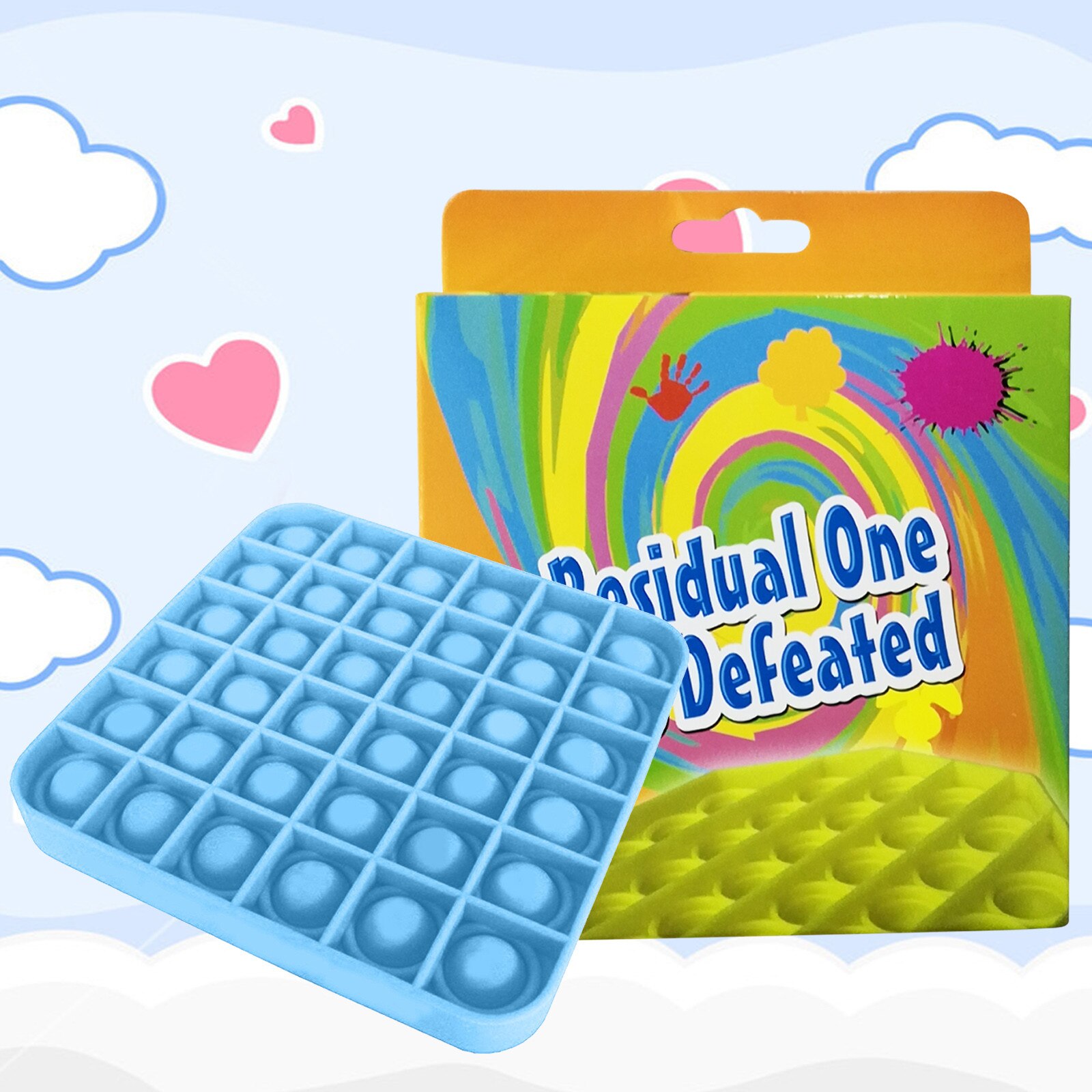 12cm Square Push Bubble Fidget Sensory Toy Unisex Autism Stress Reliever Toy Christmas Decompressie speelgoed: D