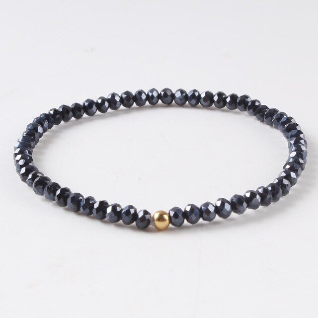 Boho DIY proste kolorowe szkło kryształowa czerwień róża złote koraliki Wrap bransoletka Femme bransoletki dla kobiet: Black