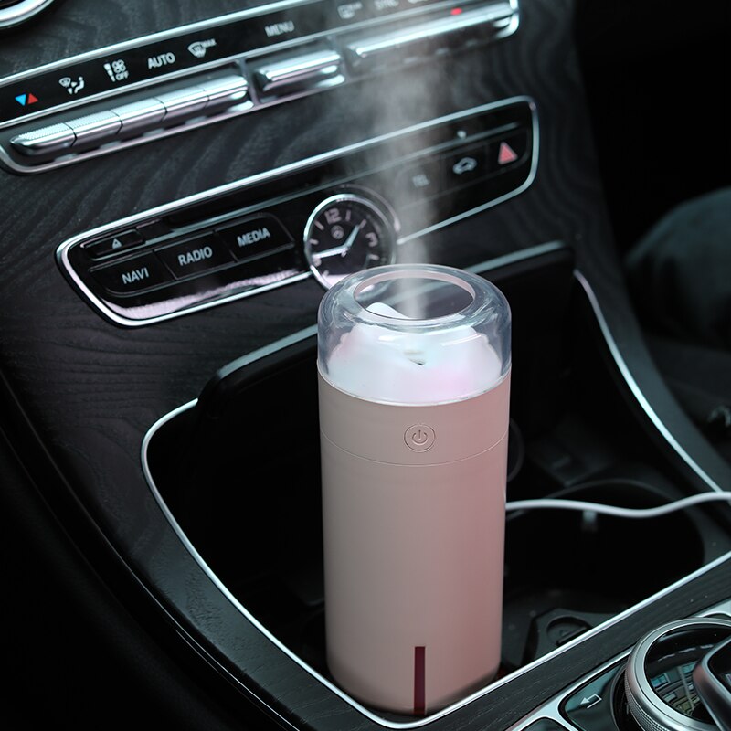 Ambientador para el coche, Humidificador Dashan, USB, Mini difusor ultrasónico de aceites esenciales, vaporizador purificador de aire para la oficina con luz LED nocturna