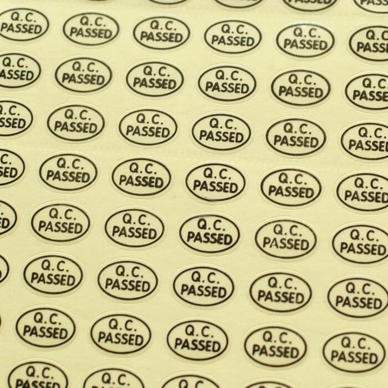 ZGTGLAD 1 Sheet Self Adhesive Control QC Passed Stickers Labels Home School Office Supplies