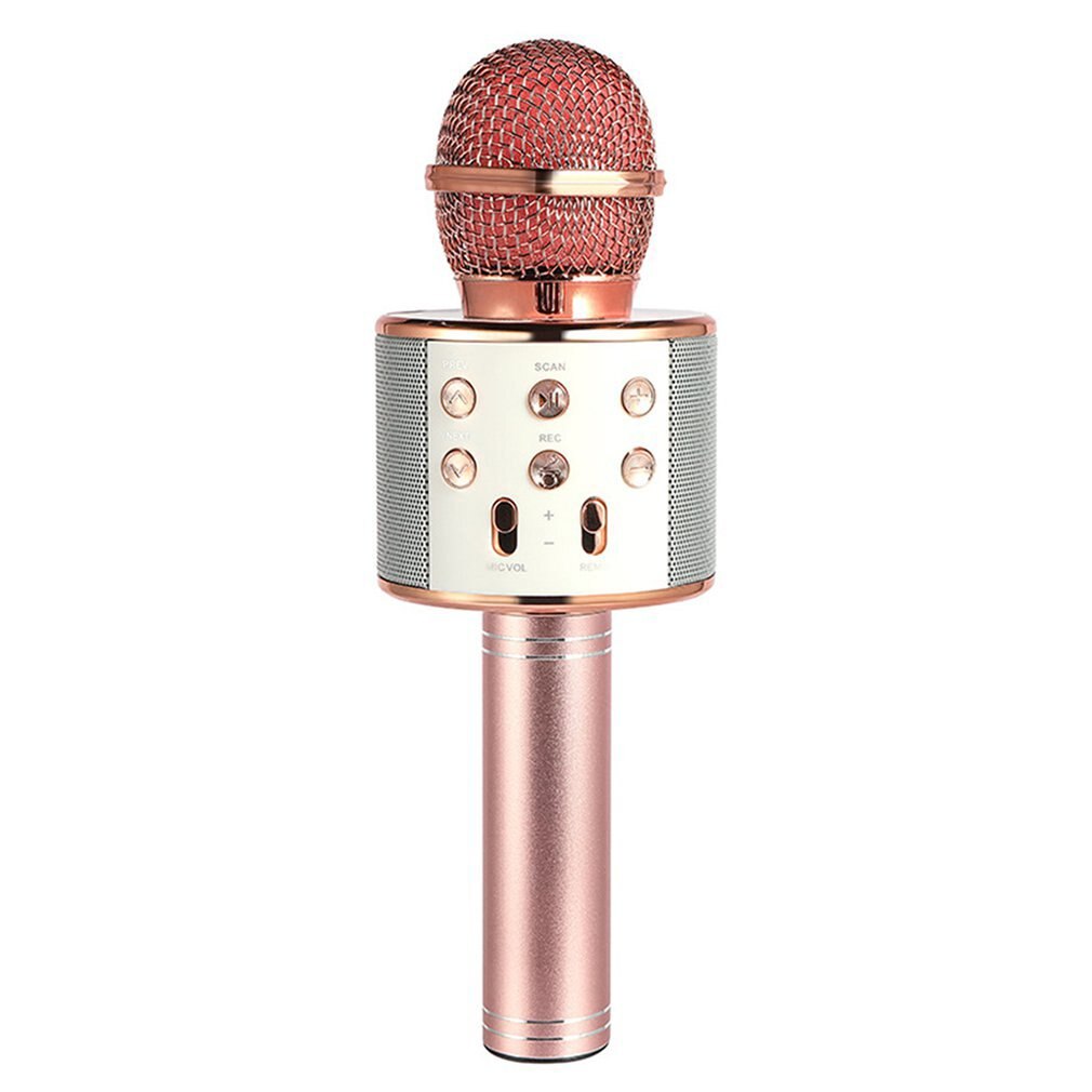 Wireless Karaoke Microphone Micro 4 in 1 portable karaoke player 12 sound effects for home KTV / Party: rose