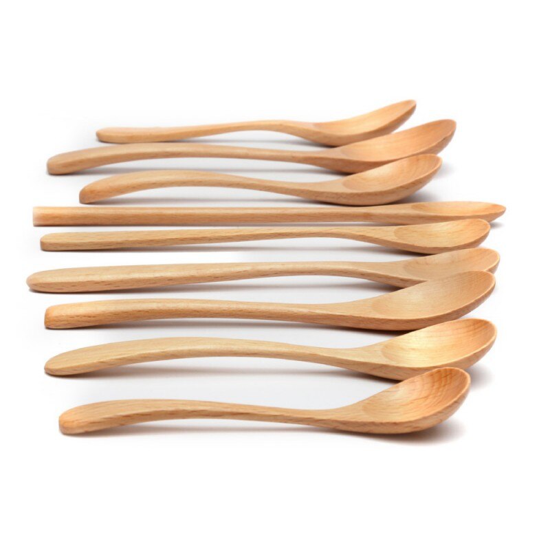 Houten lepels 10 stuks mini houten lepel hout zout en kruiden schepjes houten snoeplepel poeder wasmiddel lepel baby lepel set houten theelepel voor badzout kruiden