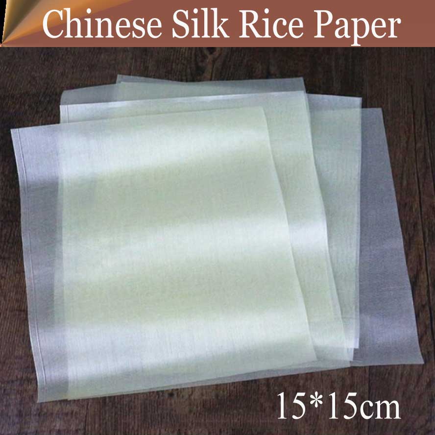 15*15cm kinesisk ægte silke rispapir til maling kalligrafi maleri lærred spundet silke kunstforsyninger