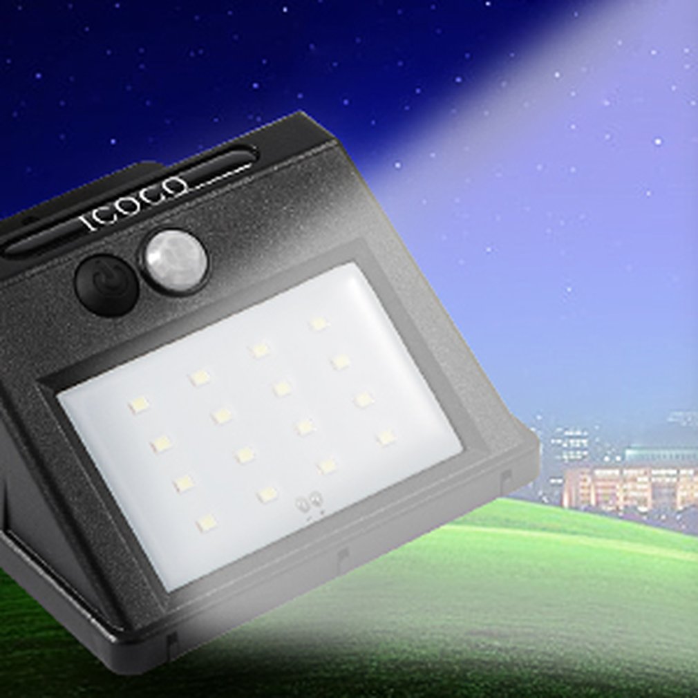 ICOCO Intelligent Safety LED Light Control Solar PIR Motion Sensor Light Waterproof Solar Wall Lamp Heat Proof Energy-saving