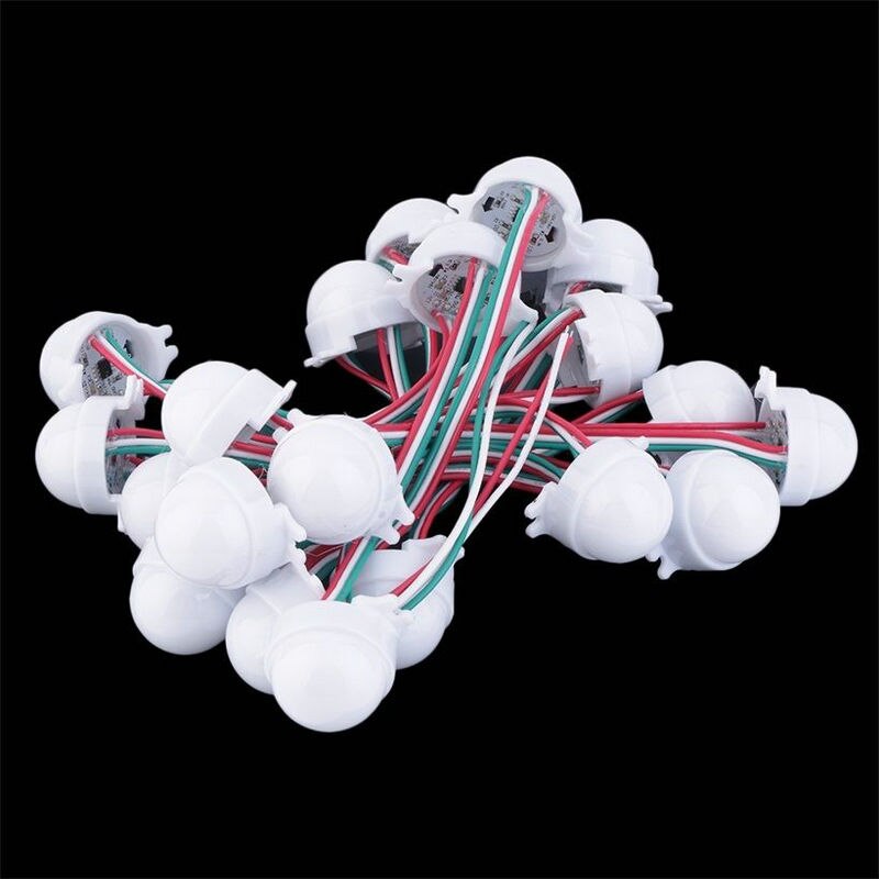 60 stk / mye  ws2811 30mm diffus drøm i fullfarge 3 ledet 5050 smd rgb programmerbar piksel ledet modul 12v melkeaktig omslag  ip68 d30 reklame