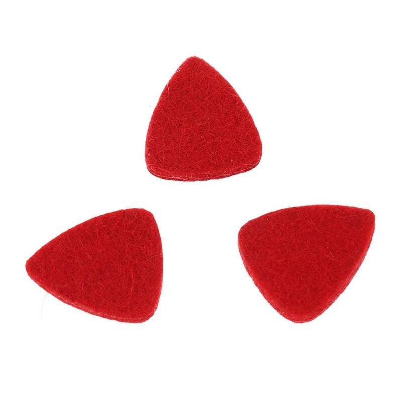 10 Uds ukelele duro suave lana picos de fieltro mandolina guitarra plectros, 5 uds rojo & 5 uds Color madera