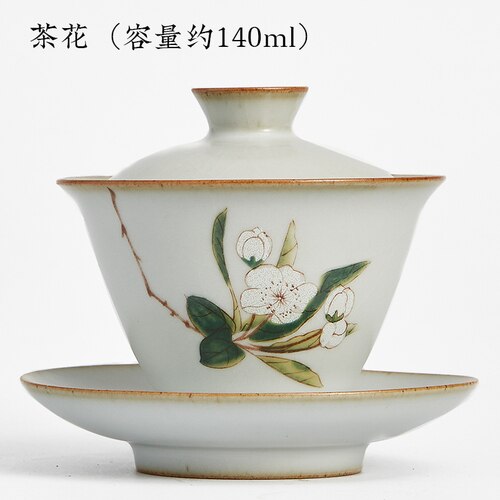 Traditionelle kinesiske tekopper porcelæn vintage hvid keramisk tekop og underkop sæt med infuser xicara køkkenudstyr  eb50cb: -en