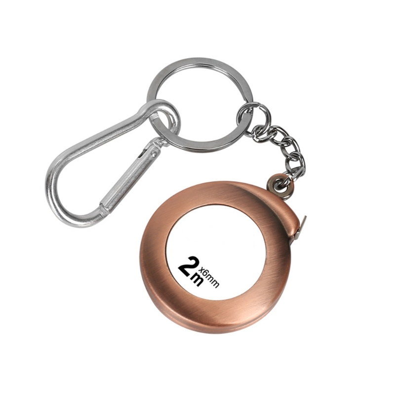 Intrekbaar Meetlint - 2m / 6ft - Sleutelhanger - RVS Zakformaat Meetlint: Legergroen