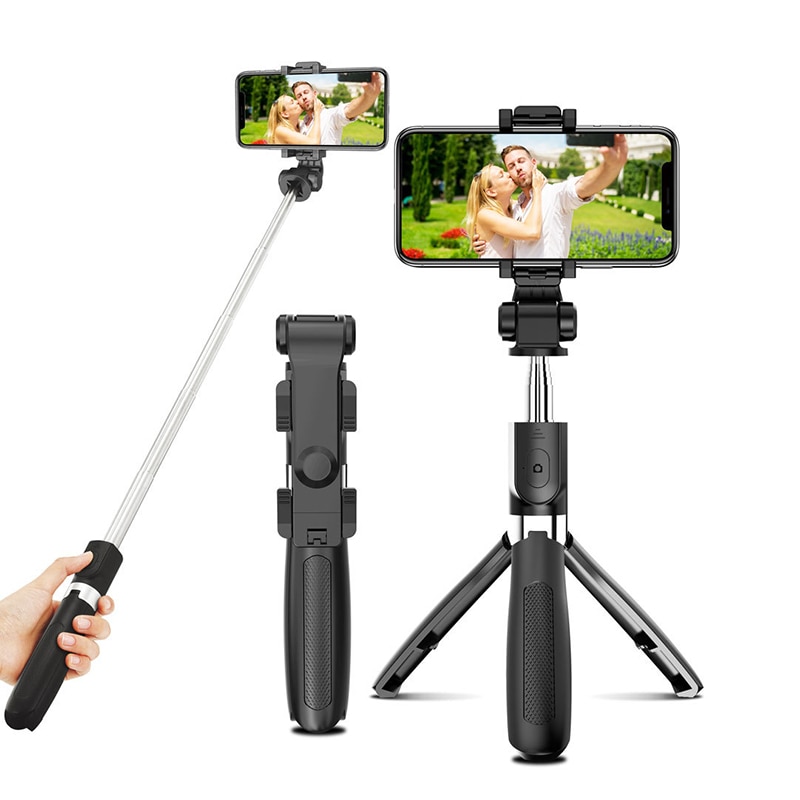 Handheld grip stabilisator statief 3 in 1 selfie stick handvat afstandsbediening houder selfie standaard voor iphone/android/huawei mini statieven: Default Title