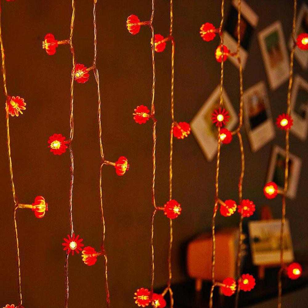 Romantic Star Round Lantern LED Lights String Kids Room Decor Fairy Garland Lights Home Garden Christmas Party Decoration Lights