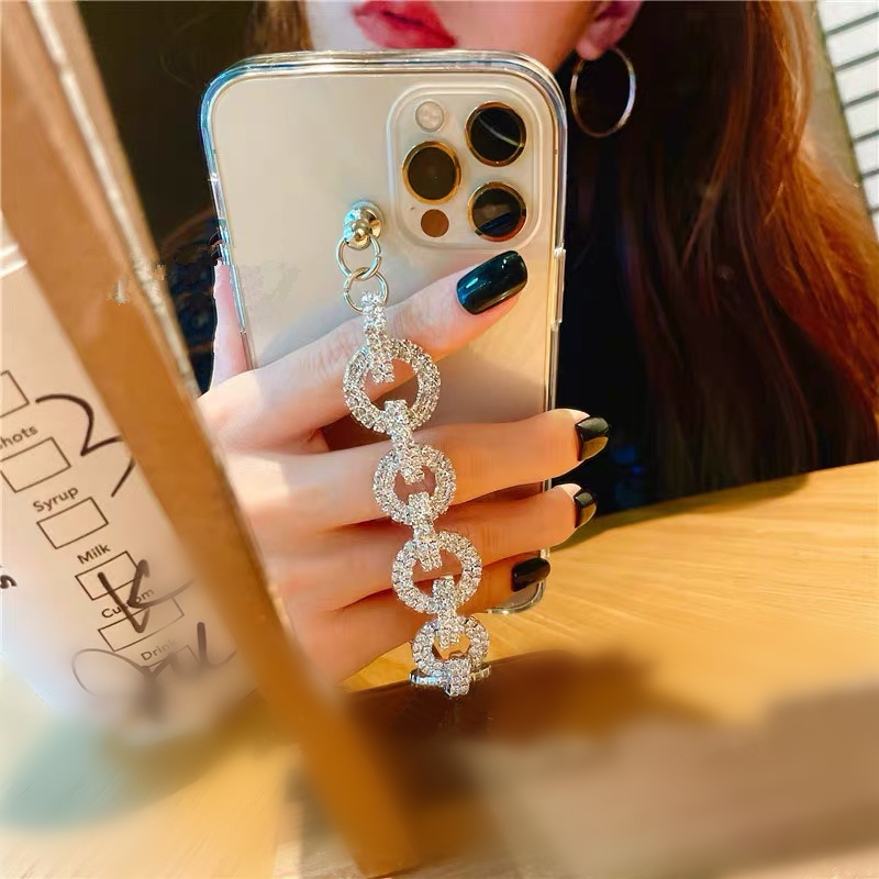 For iphone 17 16 Pro Case Bling Rhinestone Diamond Bracelet Chain Crystal Case For iPhone 15 12 11 13 14 Pro MAX XR XS Plus Case