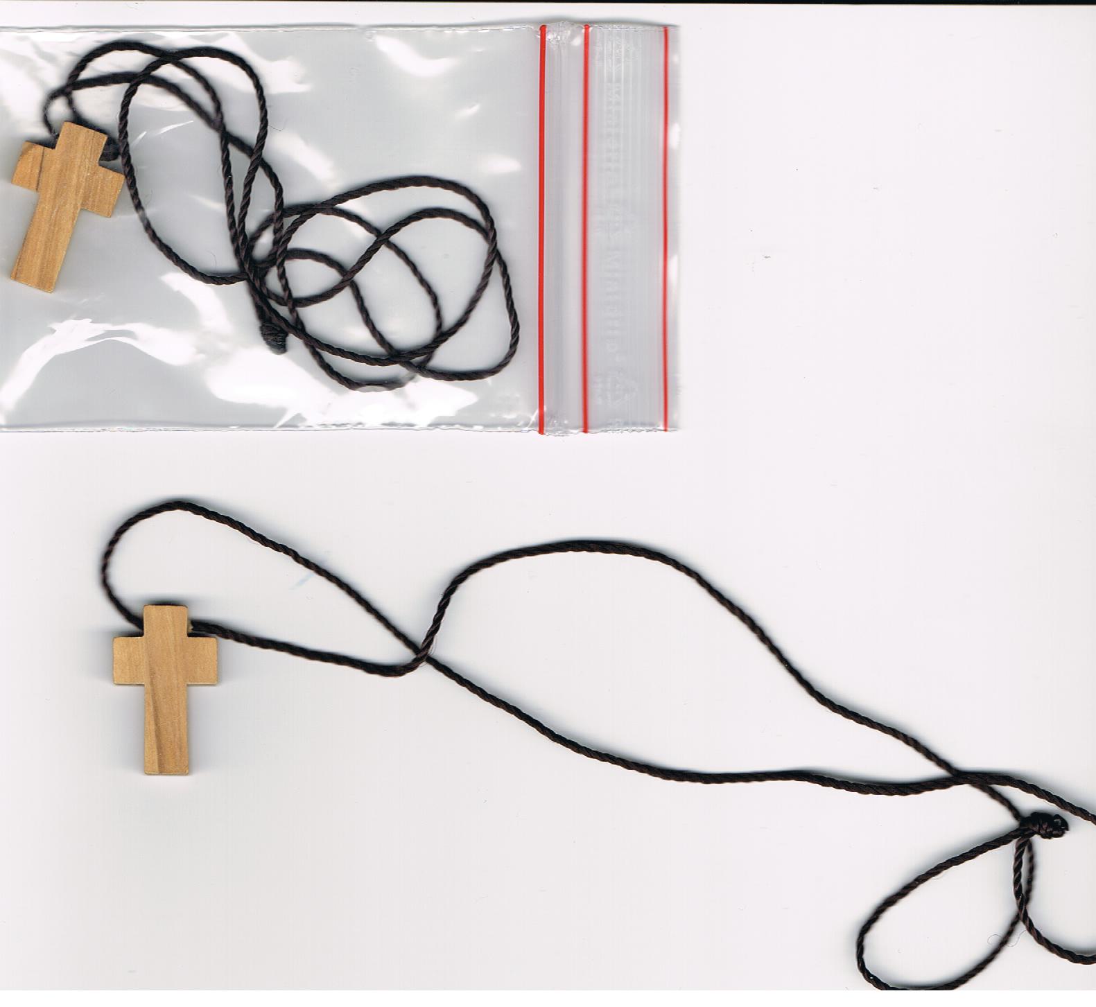 Olijfhout Kruis, Met Cordon, Meet 30X15Mm, Christian Herinneringen