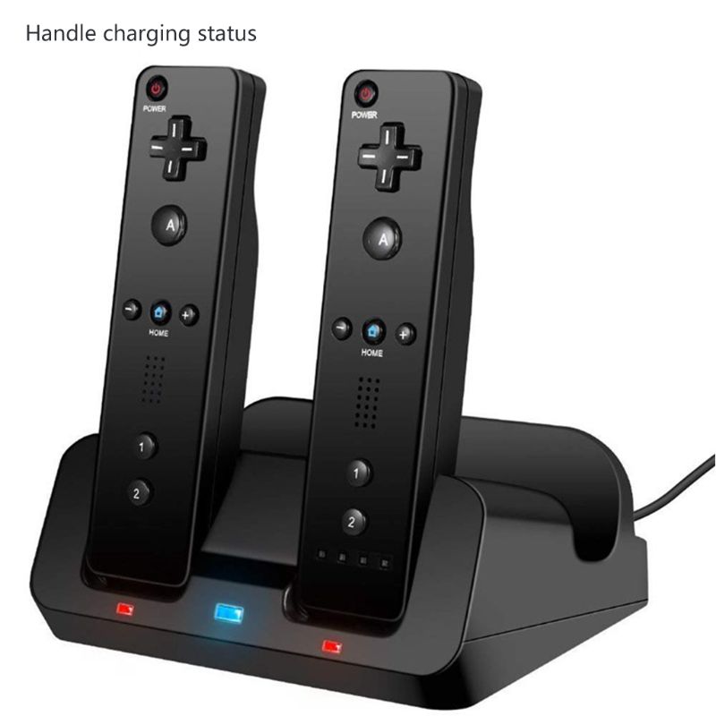 Oplaadstation dockstandaard oplader voor wii afstandsbediening voor wii u gamepad met batterijen en usb oplaadkabel