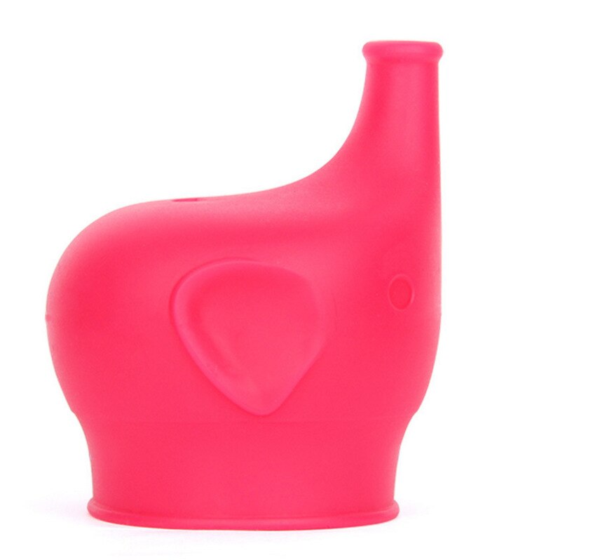 Kids Siliconen Sippy Deksels Reuseable Rekbaar Lekvrij Voor Flesvoeding: Red Elephant