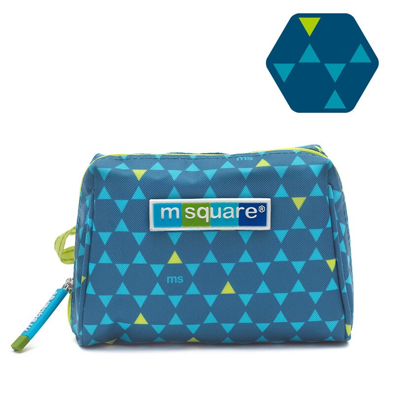 M vierkante-Vrouwen Reizen Maandverband Zakken Maandverband Opbergtas Organizer Multifunctionele Reistas: Blue Hexagon