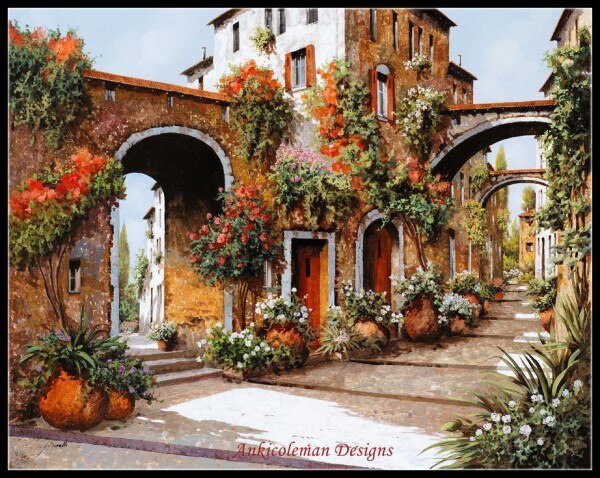 Broderie point de croix compté Kits couture-artisanat 14 ct DMC couleur bricolage Arts fait main décor-paysage 228 w x 182 h: 9