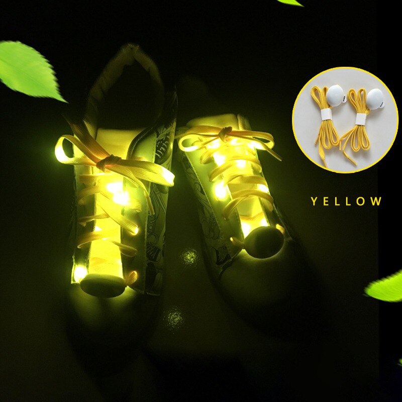 Party Charmant Schaatsen LED Flash Light Up Glow Schoenveters Shoestrings Lichtgevende Dark Athletic Sport Laarzen Schoenen Veters: green