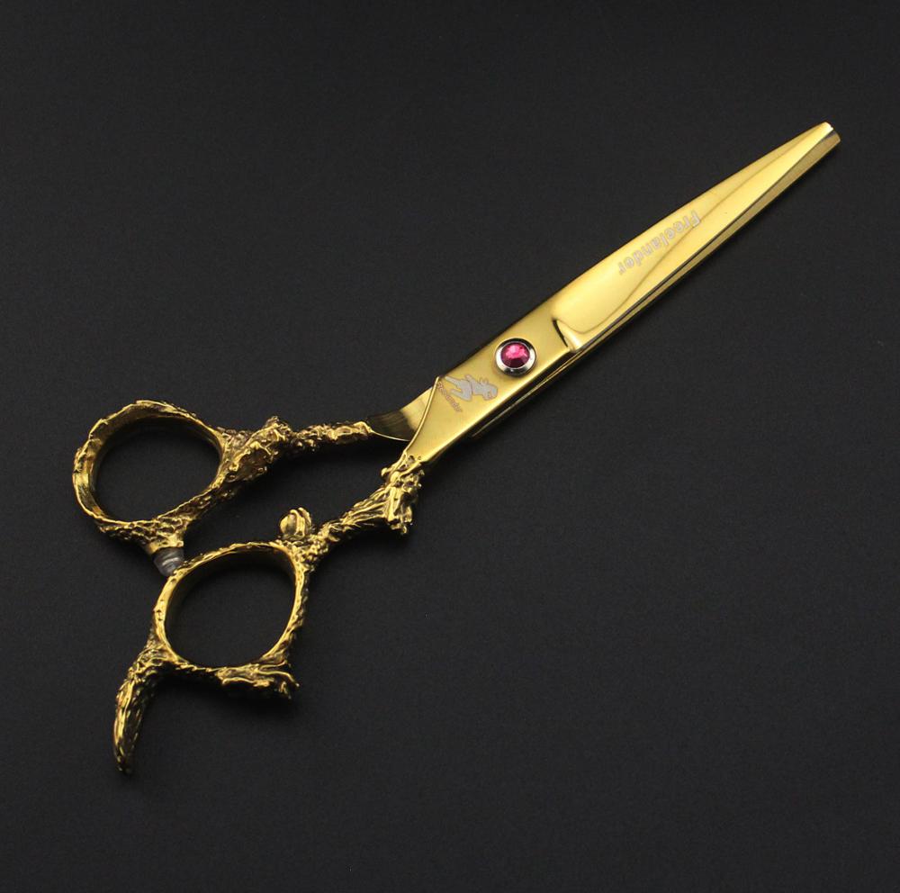 6 "Master Series Gouden Kleur Haar Schaar Set Haar Knippen Schaar En Dunner Schaar Draak Handvat Decoratie Kapper Scharen
