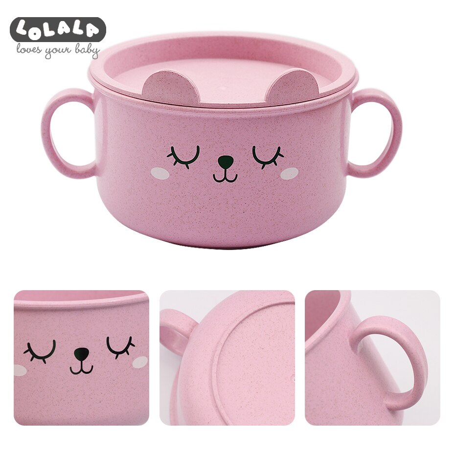 Kids Baby Plate Dishes Bowl With Material of wheat Platycodon grandiflorum Feeding Food Plate Tray Dishes For Baby Toddler Cute