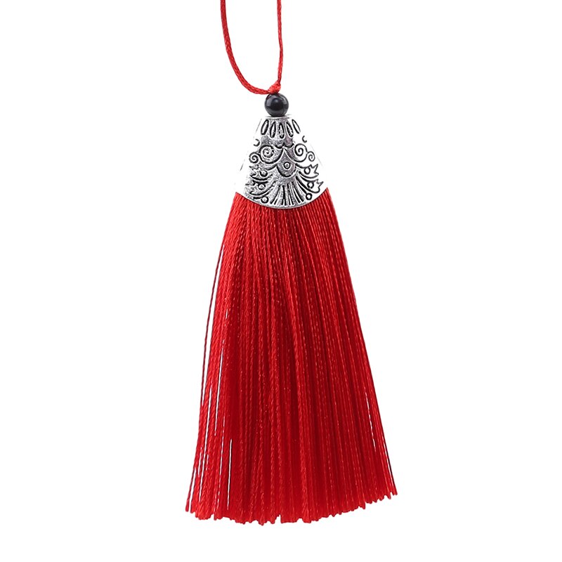 1Pcs/Pack Mixed Color 8cm Hanging Rope Silk Tassels Fringe Sewing Bang Tassel Trim Key Tassels For DIY Embellish Curtain Access: red