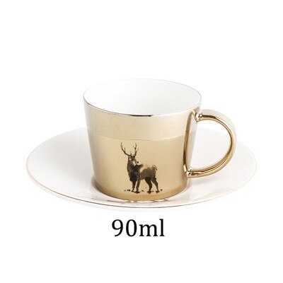 90ml Reflection cup cartoon Panda/Tiger/Deer/Horse cups The Mirror Collection coffee mugs breakfast water bottle: C