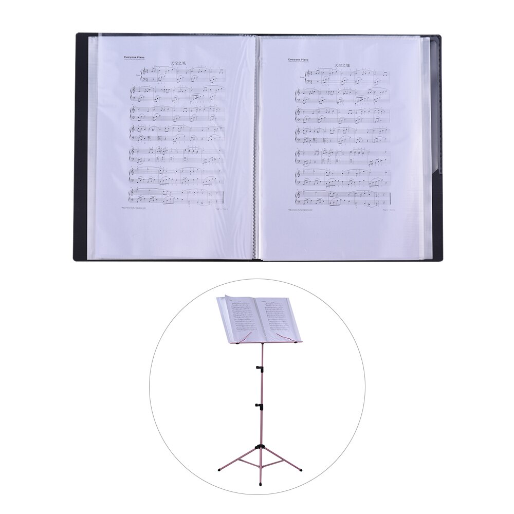 Music Sheet Score File Paper Documents Storage Folder Holder Plastic A4 Size 40 Package Pockets