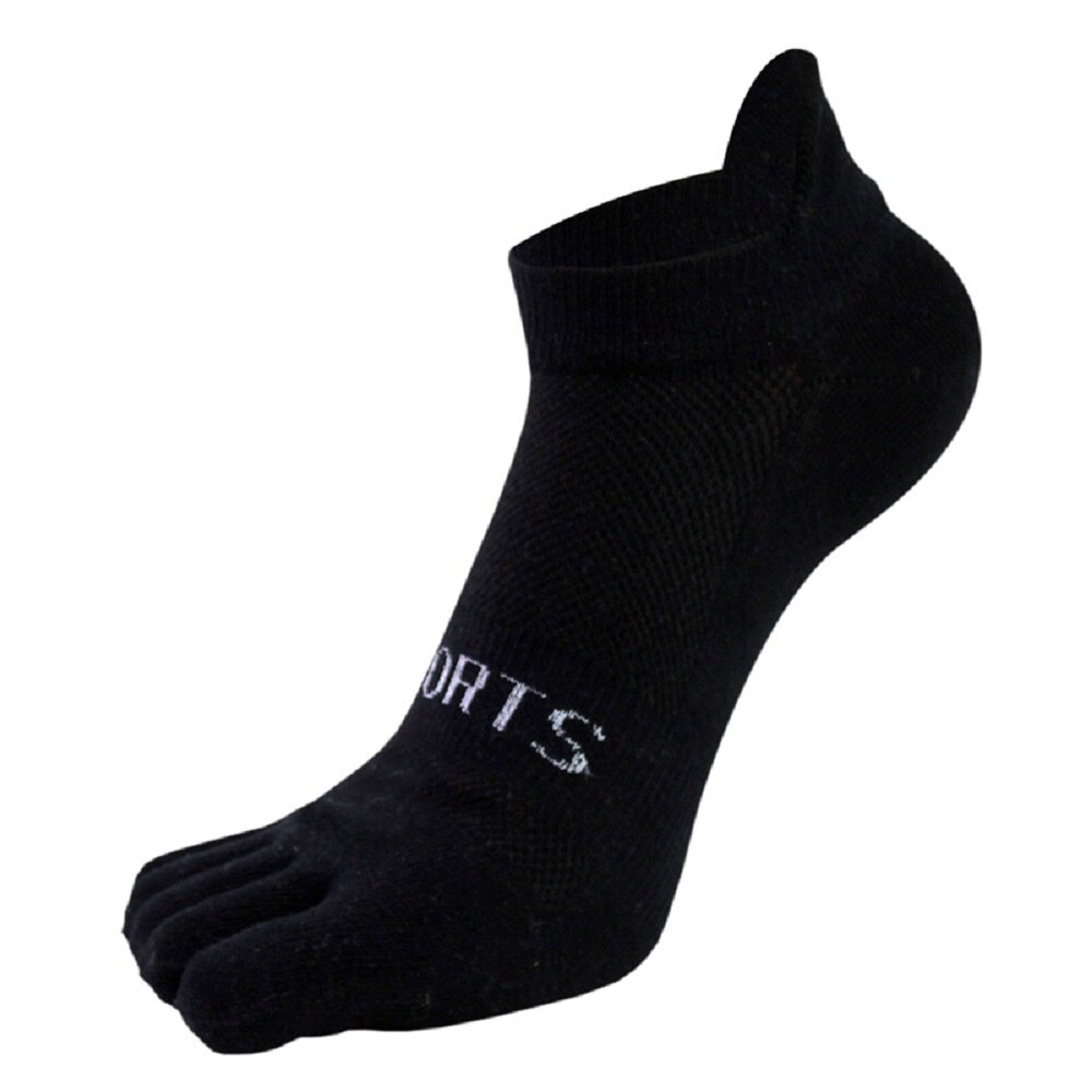 Five Finger Socks Men Pure Cotton Sports Breathable Comfortable Shaping Anti Friction Men's Five Finger Socks: black