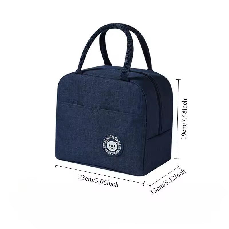 Sztruksowa torba na lunch Izolacja termiczna Pudełko na drugie śniadanie Torebka do przechowywania Wielofunkcyjna torba termoizolacyjna dla dzieci Piknik FoodPouch: Jasny