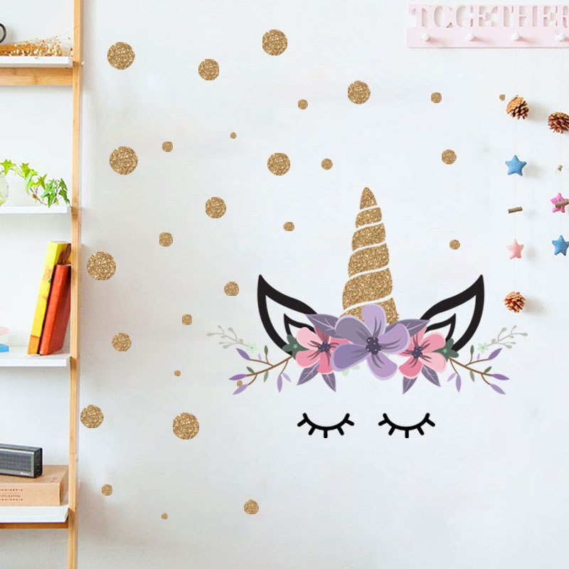 3D Rose flower unicorn wall sticker living room bedroom wall decoration modern art mural: 8