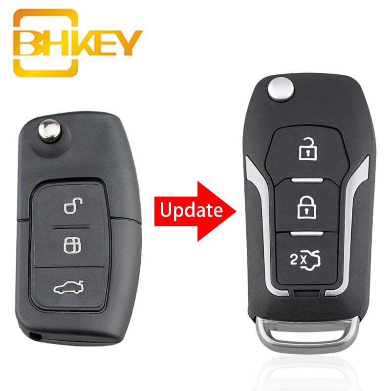 BHKEY 3 buttons Update Smart Car Key Shell for Ford Focus 2 3 mondeo Fiesta Flip Folding Car Remote Key Fob Case Cover