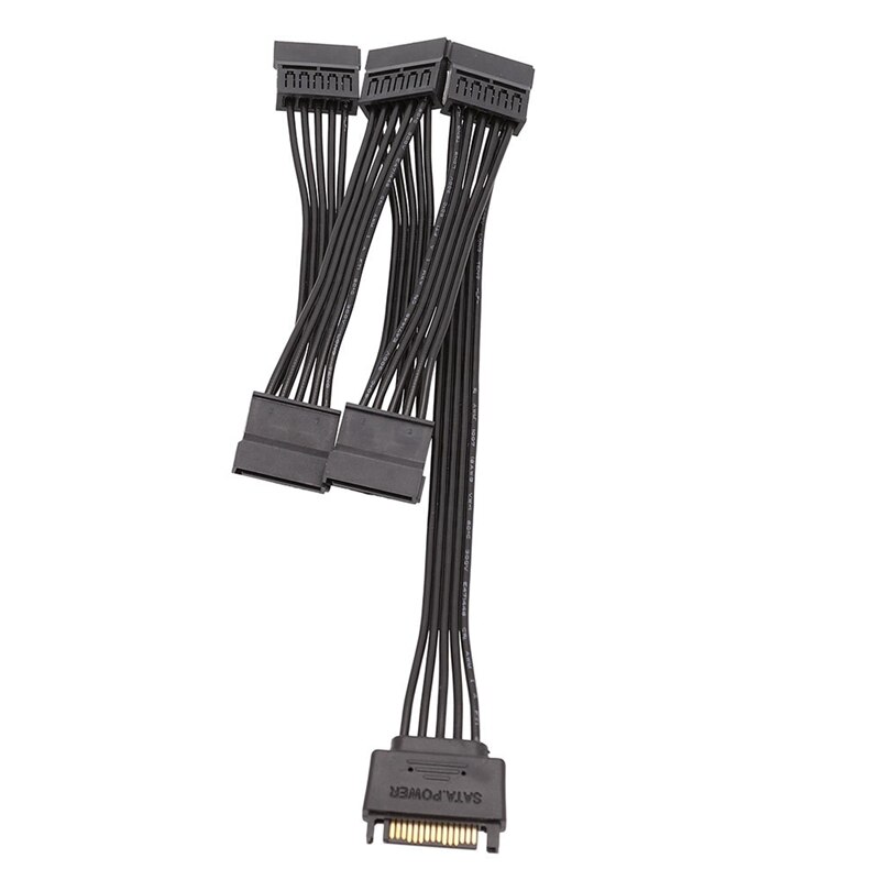 (2PCS) 15 Pin SATA Power Extension Hard Drive Cable 1 Male To 5 Female Splitter Adapter Hard Disk Expansion Cable (3TF)